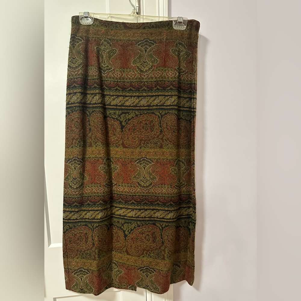 Vintage 1990s Briggs New York paisley maxi skirt
